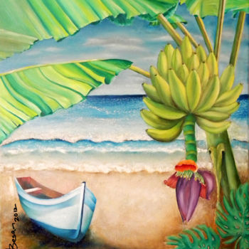 Ζωγραφική με τίτλο "Banana Fantasy" από Miriam Besa, Αυθεντικά έργα τέχνης, Λάδι