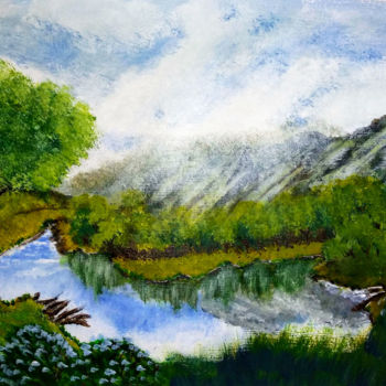 Painting titled "Landscape" by Mitzi Lima, Original Artwork, Acrylic