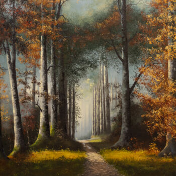 Peinture intitulée "Brume d'automne" par Tophdraw, Œuvre d'art originale, Huile
