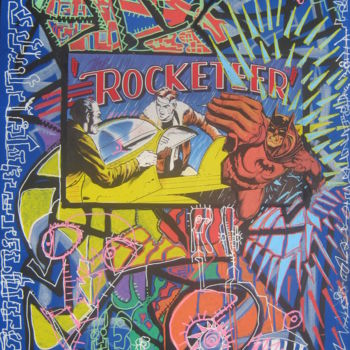 Peinture intitulée "Rocketefer" par Girerd Christophe, Œuvre d'art originale, Collages