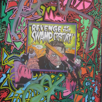 Malerei mit dem Titel "revenge" von Girerd Christophe, Original-Kunstwerk, Collagen