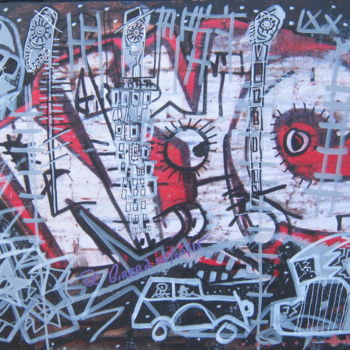 Pittura intitolato "NY retro cars!" da Girerd Christophe, Opera d'arte originale, Acrilico