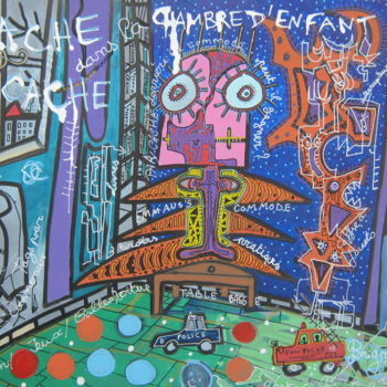 Картина под названием "chambre d enfants" - Girerd Christophe, Подлинное произведение искусства, Акрил