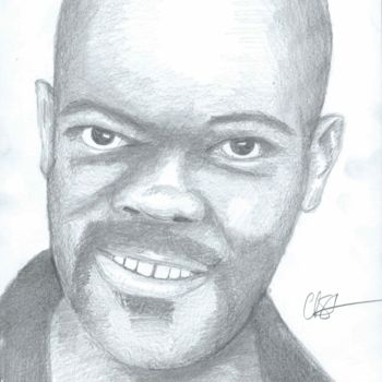 "Samuel L Jackson" başlıklı Resim Topher Portraits tarafından, Orijinal sanat, Kalem