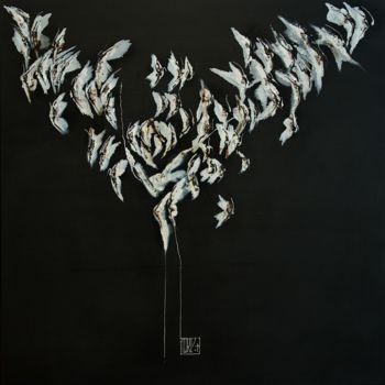 Malerei mit dem Titel "Effet papillon 17" von Torc'H Nanou, Original-Kunstwerk, Öl