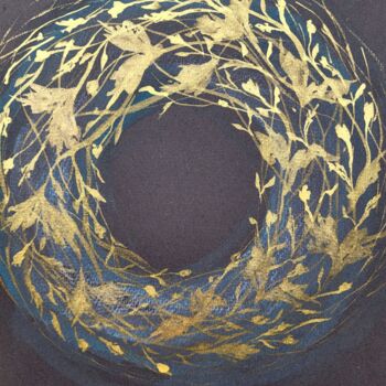 Peinture intitulée "Венок веры" par Tori Min, Œuvre d'art originale, Aquarelle