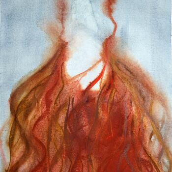 Schilderij getiteld "Мои печали, мои удо…" door Tori Min, Origineel Kunstwerk, Aquarel