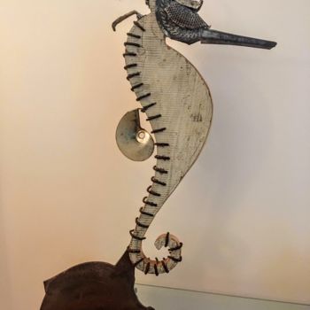 Sculpture titled "Cheval de mer" by Toros Bleus, Original Artwork, Wood