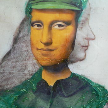Painting titled "leonardomao" by Toross, Original Artwork, Acrylic Mounted on Cardboard
