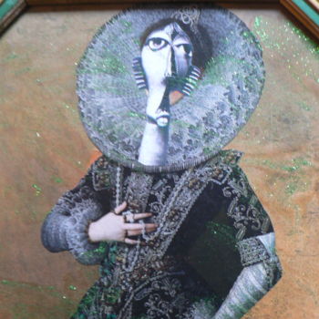 Collages titled "cher marquis" by Toross, Original Artwork, Collages Mounted on Cardboard