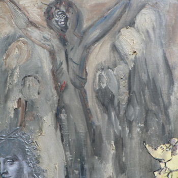 Painting titled "crucifixionland tor…" by Toross, Original Artwork, Acrylic