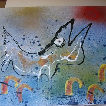 Картина под названием "Animals mitics 2" - Torras, Подлинное произведение искусства, Масло