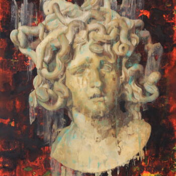 Pintura intitulada "Cabeza de Medusa" por Torregar, Obras de arte originais, Óleo