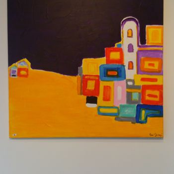 Malerei mit dem Titel "CITY BOAT" von Pierre Boue-Duberge, Original-Kunstwerk, Acryl