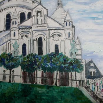 Malerei mit dem Titel "Paris Basilique du…" von Toshio Asaki, Original-Kunstwerk, Öl
