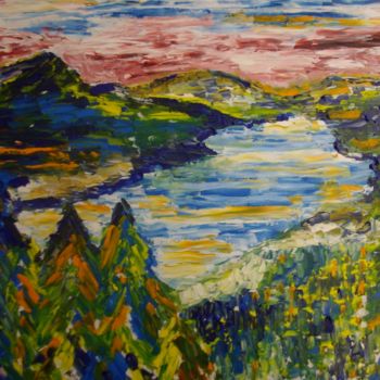Картина под названием "Lac" - Toshio Asaki, Подлинное произведение искусства, Масло