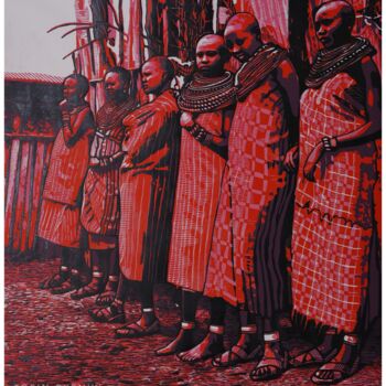 Printmaking titled "STAND TALL" by Tosin Oyeniyi, Original Artwork, Linocuts