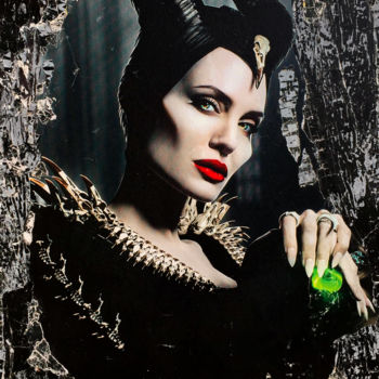 Collagen mit dem Titel "Witch" von Ka, Original-Kunstwerk, Collagen