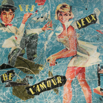「Les Jeux de l'Amour」というタイトルのコラージュ Kaによって, オリジナルのアートワーク, コラージュ