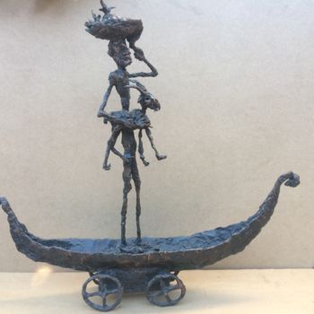 Sculpture intitulée "Noah's Ark 1." par Erno Toth, Œuvre d'art originale, Bronze