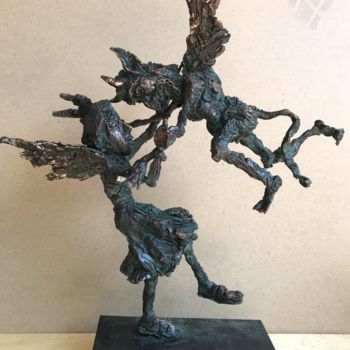Escultura intitulada "Angel and devil (Go…" por Erno Toth, Obras de arte originais, Bronze