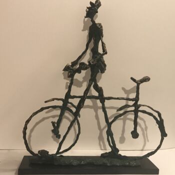 Sculpture titled "Postman" by Erno Toth, Original Artwork, Bronze