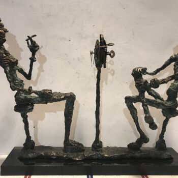 Sculptuur getiteld "Debate about old ti…" door Erno Toth, Origineel Kunstwerk, Bronzen