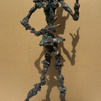 Sculpture titled "Actress" by Erno Toth, Original Artwork, Bronze