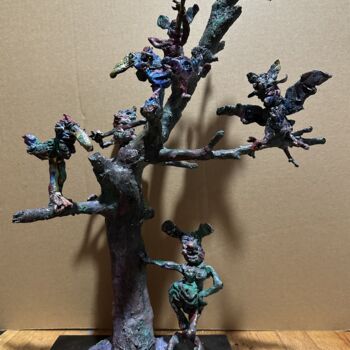 Sculpture titled "Fairy tree 2." by Erno Toth, Original Artwork, Bronze