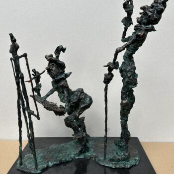 Sculpture titled "Rembrandt and the c…" by Erno Toth, Original Artwork, Bronze