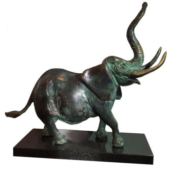 Sculpture intitulée "Elephant" par Kristof Toth, Œuvre d'art originale, Bronze