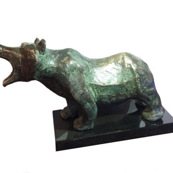 Escultura intitulada "Grizzly bear" por Kristof Toth, Obras de arte originais, Bronze