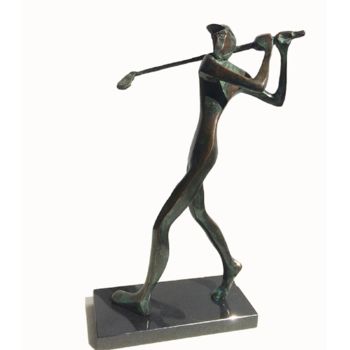 Scultura intitolato "Golfer" da Kristof Toth, Opera d'arte originale, Bronzo
