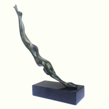Sculpture titled "Dive 2." by Kristof Toth, Original Artwork, Bronze