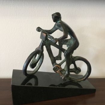 Sculpture titled "Biker" by Kristof Toth, Original Artwork, Bronze