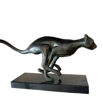 Скульптура под названием "Cheetah" - Kristof Toth, Подлинное произведение искусства, Бронза