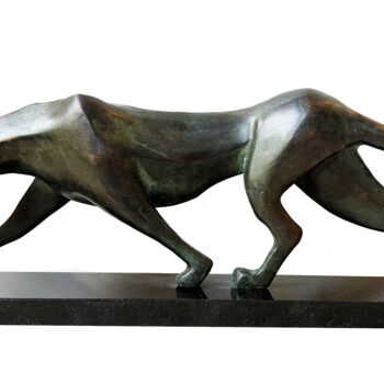 Sculptuur getiteld "Jaguar" door Kristof Toth, Origineel Kunstwerk, Bronzen