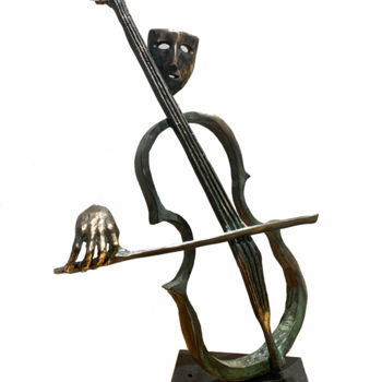 Escultura intitulada "Cellist" por Kristof Toth, Obras de arte originais, Bronze