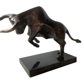 Sculpture titled "Bull" by Kristof Toth, Original Artwork, Bronze