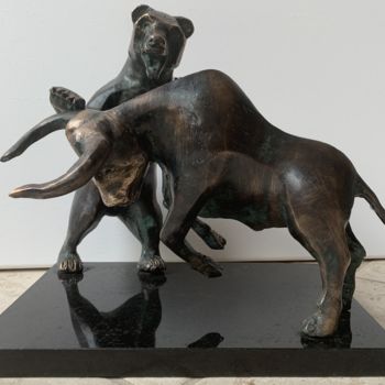 Skulptur mit dem Titel "Force measuring 2." von Kristof Toth, Original-Kunstwerk, Bronze