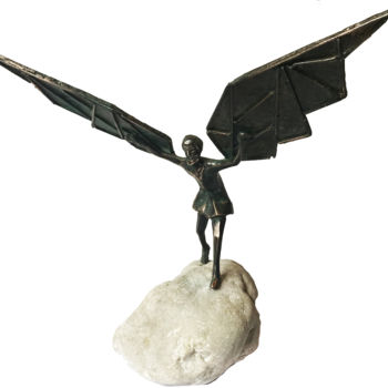 Skulptur mit dem Titel "Icarus" von Kristof Toth, Original-Kunstwerk, Bronze