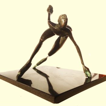 「Speed scater」というタイトルの彫刻 Kristof Tothによって, オリジナルのアートワーク, ブロンズ