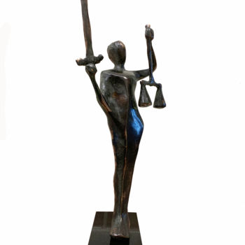 Sculpture titled "Justitia" by Kristof Toth, Original Artwork, Bronze