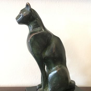 Sculptuur getiteld "Cat" door Kristof Toth, Origineel Kunstwerk, Bronzen