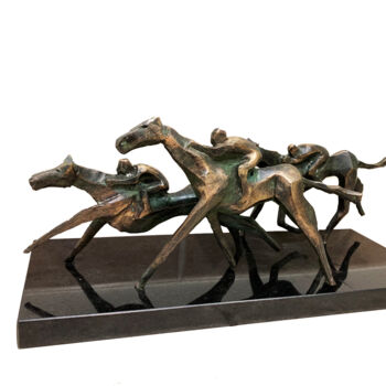 Sculpture titled "Horse race" by Kristof Toth, Original Artwork, Bronze