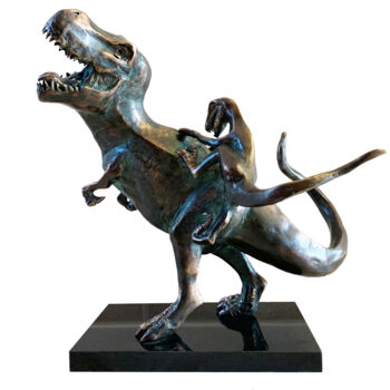 Γλυπτική με τίτλο "Jurassic park - T-R…" από Kristof Toth, Αυθεντικά έργα τέχνης, Μπρούντζος
