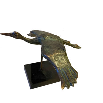 「Stork」というタイトルの彫刻 Kristof Tothによって, オリジナルのアートワーク, ブロンズ