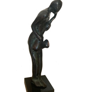Skulptur mit dem Titel "Saxophonist" von Kristof Toth, Original-Kunstwerk, Bronze