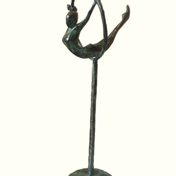 Sculpture titled "Female gymnast" by Kristof Toth, Original Artwork, Bronze