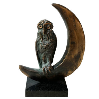 Γλυπτική με τίτλο "Owl - symbol of wis…" από Kristof Toth, Αυθεντικά έργα τέχνης, Μπρούντζος